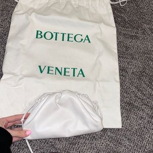 Bottega veneta white small “the pouch” clutch